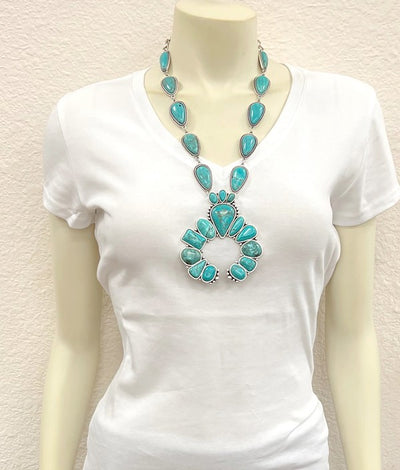 Bonney Fashion Multi Shape Naja Necklace - Turquoise