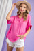 Candy Short Sleeve V-Neck Collared Blouse