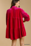 Molly Velvet 3/4 Sleeve Tunic Dress
