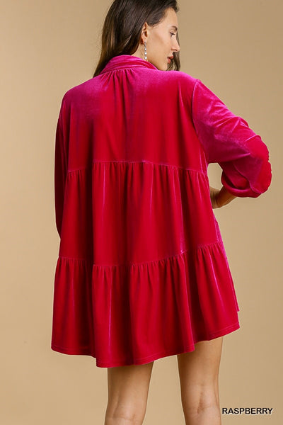 Molly Velvet 3/4 Sleeve Tunic Dress