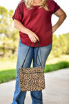 Leopard Hair on Hide Crossbody Handbag