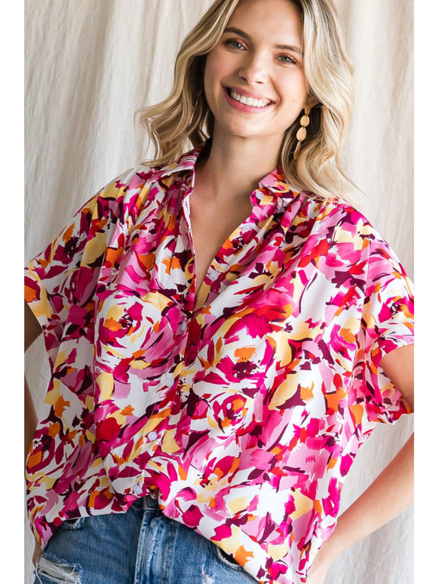 Jenny Collared Button Up Blouse