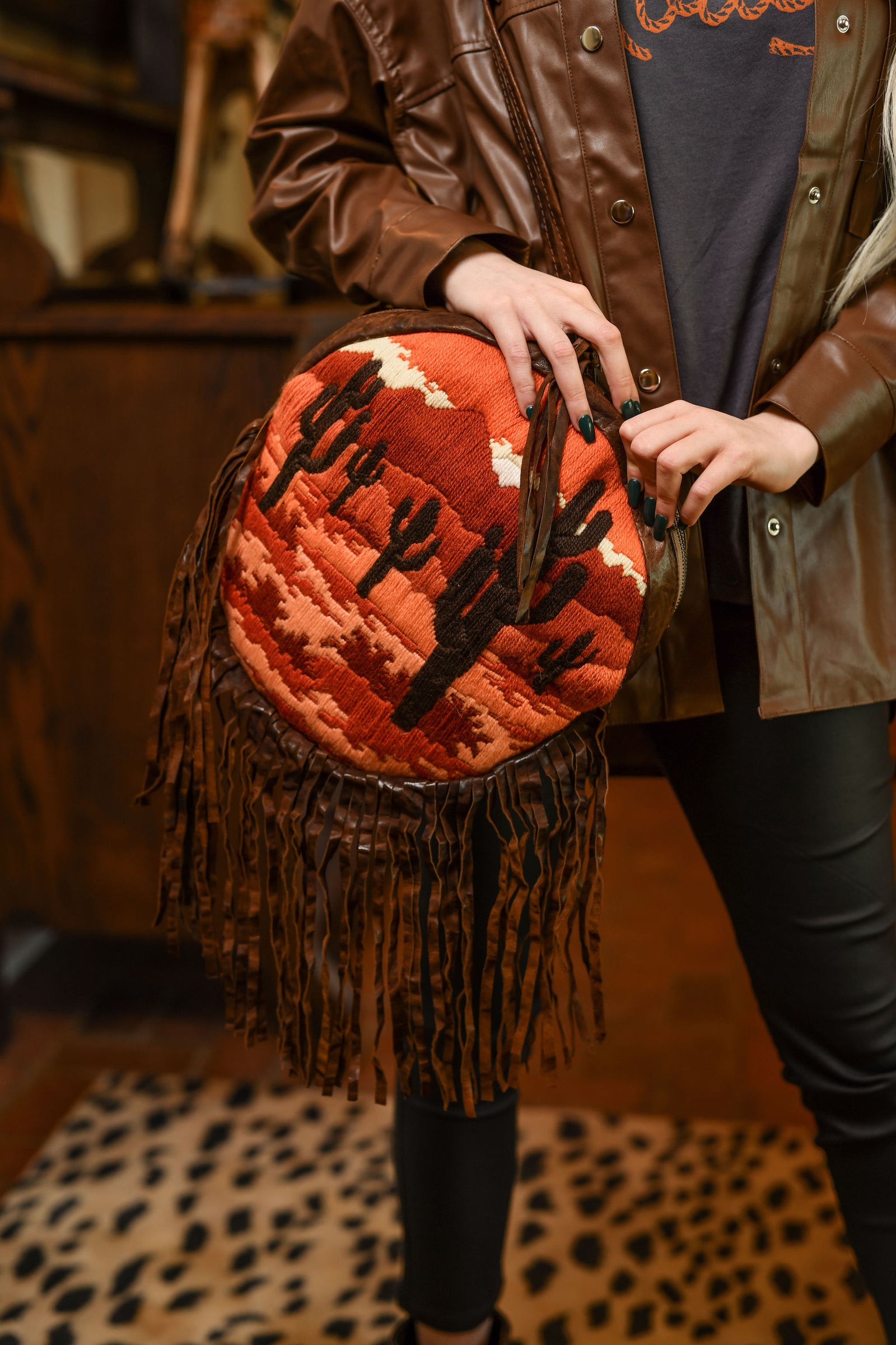 Vintage Cactus Canteen Handbag