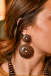 Cecily Concho Fashion Earrings - Copper