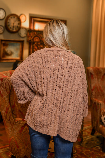 Cable Knit Cardigan - Cappuccino