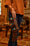 Aztec Woven Wristlet Clutch