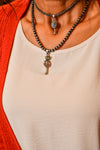 Kristin Fashion Navajo Pearls With Stone & Buffalo Nickel Pendant