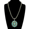 24″ Natural Turquoise Cluster Western Pearl Necklace