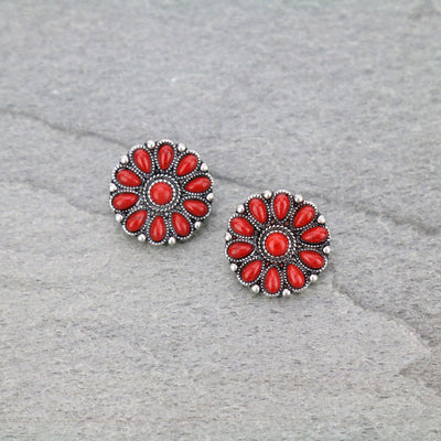Fashion Zuni Clip Earrings - Red