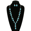 Fashion Turquoise Lariat Necklace & Earrings