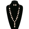 Fashion Copper Lariat Necklace & Earrings