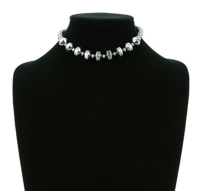 Navajo Style Pearl Choker Necklace