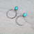 Kailyn Fashion Stone Post Stamped Hoop Earrings - Turquoise