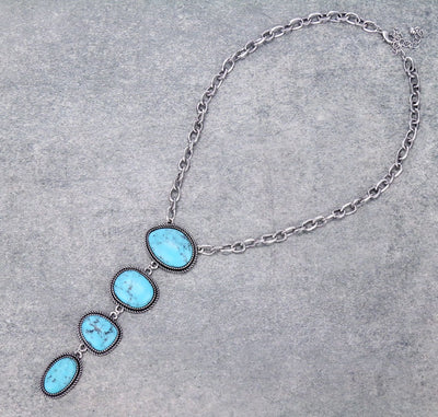 Western Stone Drop Pendant Necklace