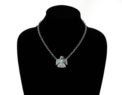 Turquoise Thunderbird Chain Necklace