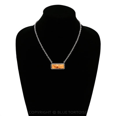 Fashion Orange Spiny Bar Necklace