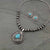 Turquoise Teardrop Concho Pendant Necklace & Earrings