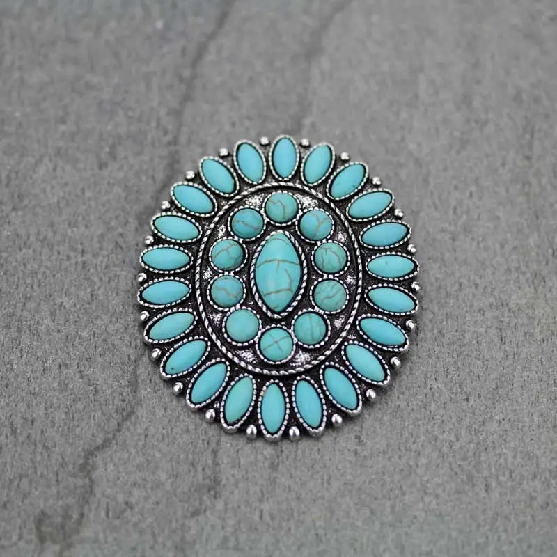 Stansbury Fashion Cluster Pin/Brooch - Turquoise