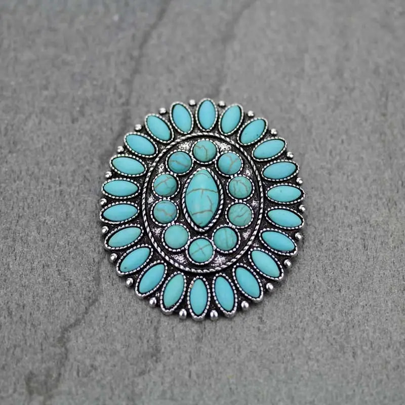 Stansbury Fashion Cluster Pin/Brooch - Turquoise