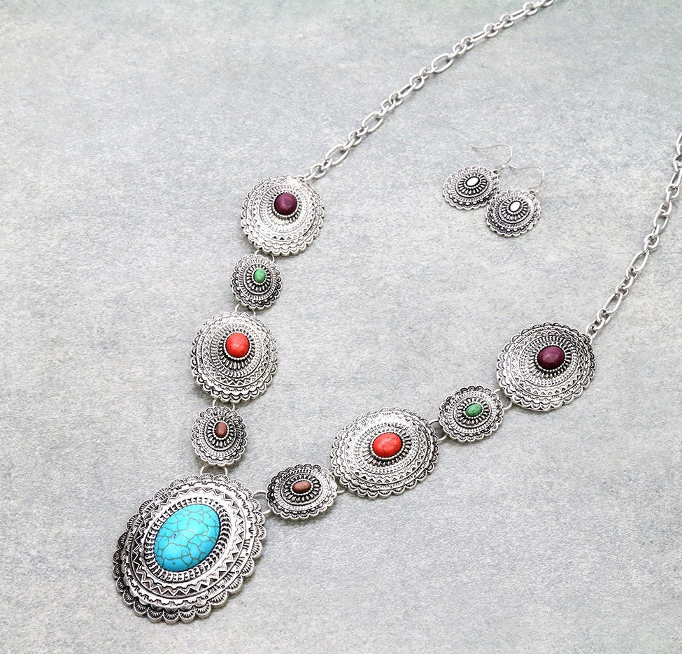 Layla Fashion Y Necklace & Earrings - Multi