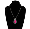 Fashion Bead Necklace with Concho Stone Pendant