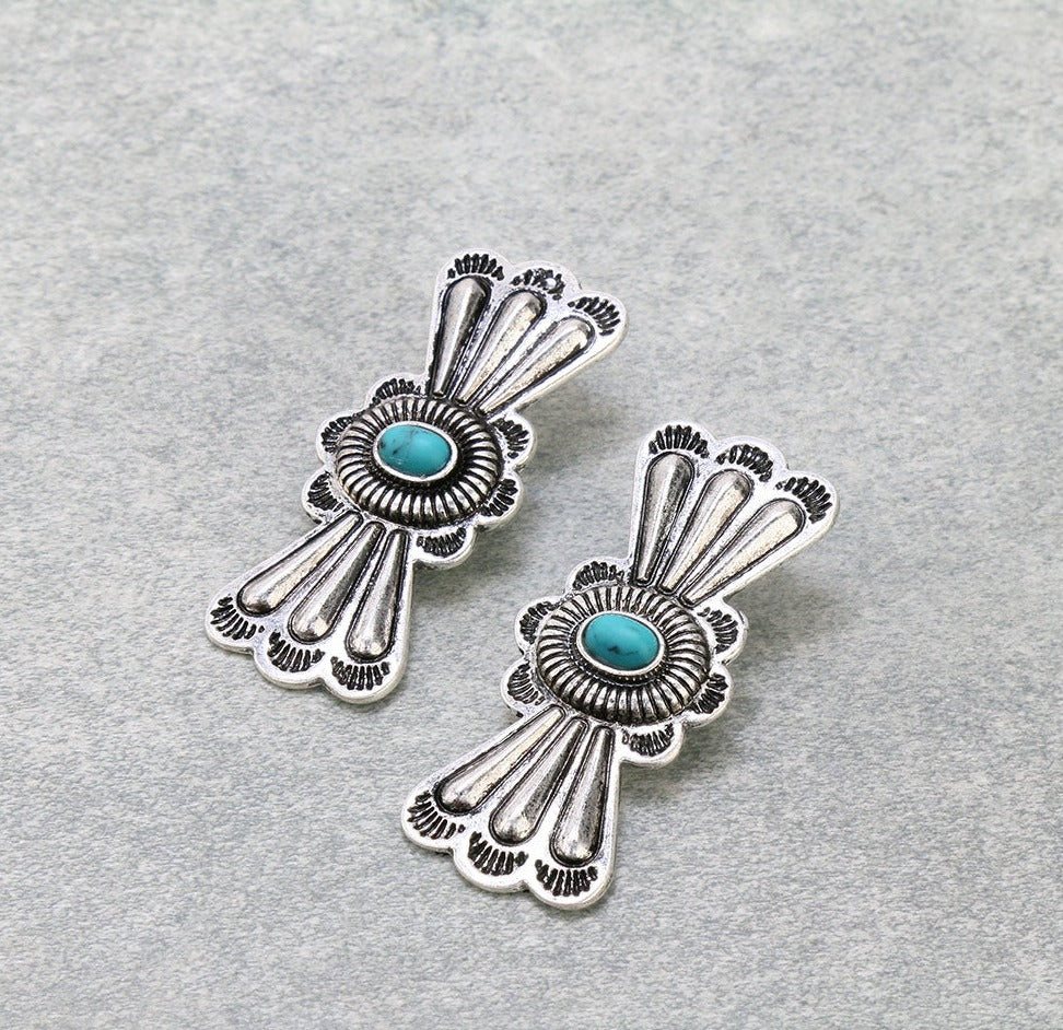 Western Concho Stud Earrings