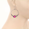 Fran Fashion Hoop Earrings - Pink