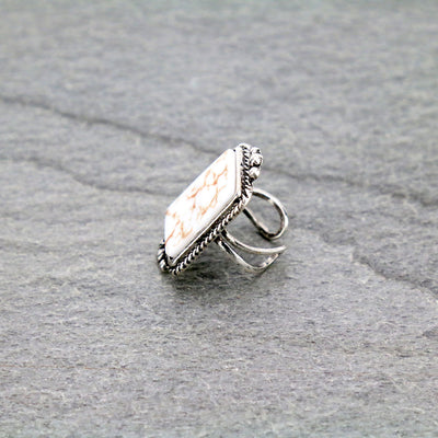Filly Framed Rectangle Fashion Cuff Ring - Natural