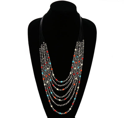 Seven Layered Bead Necklace - 3 Colors
