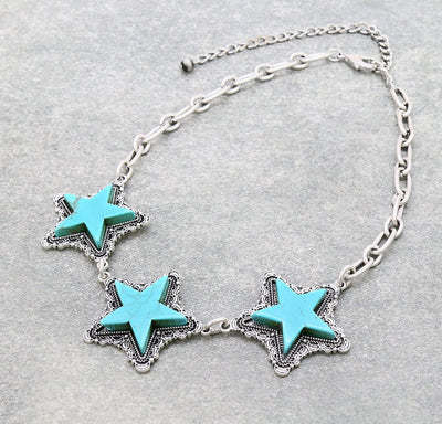 15″ Star Natural Stone Pendant Necklace