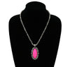 Fashion Navajo Pearl Necklace with Oval Stoned Pendant