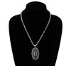 Fashion Navajo Pearl Necklace with Oval Stoned Pendant