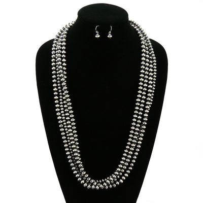 Navajo Style Pearl Layered Necklace