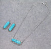 turquoise bar necklace & earrings silver