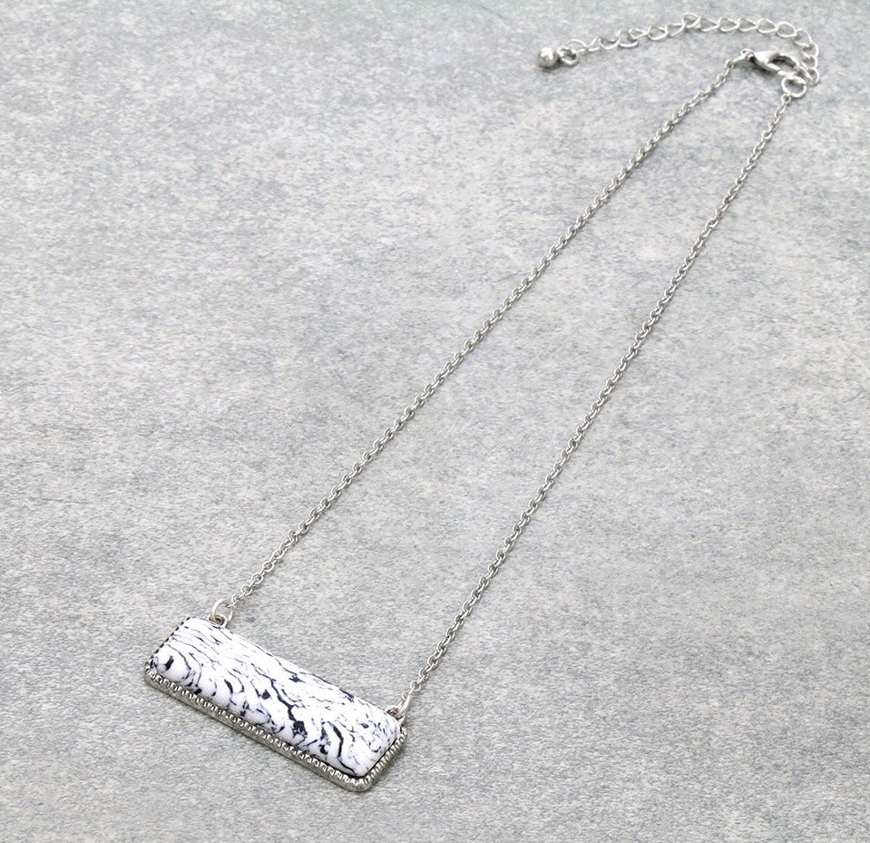 Meacham Fashion Bar Necklace - White Buffalo