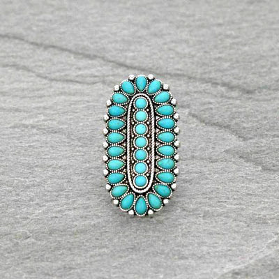 Kodiak Fashion Cluster Cuff Ring - Turquoise