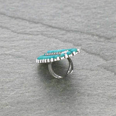 Kodiak Fashion Cluster Cuff Ring - Turquoise