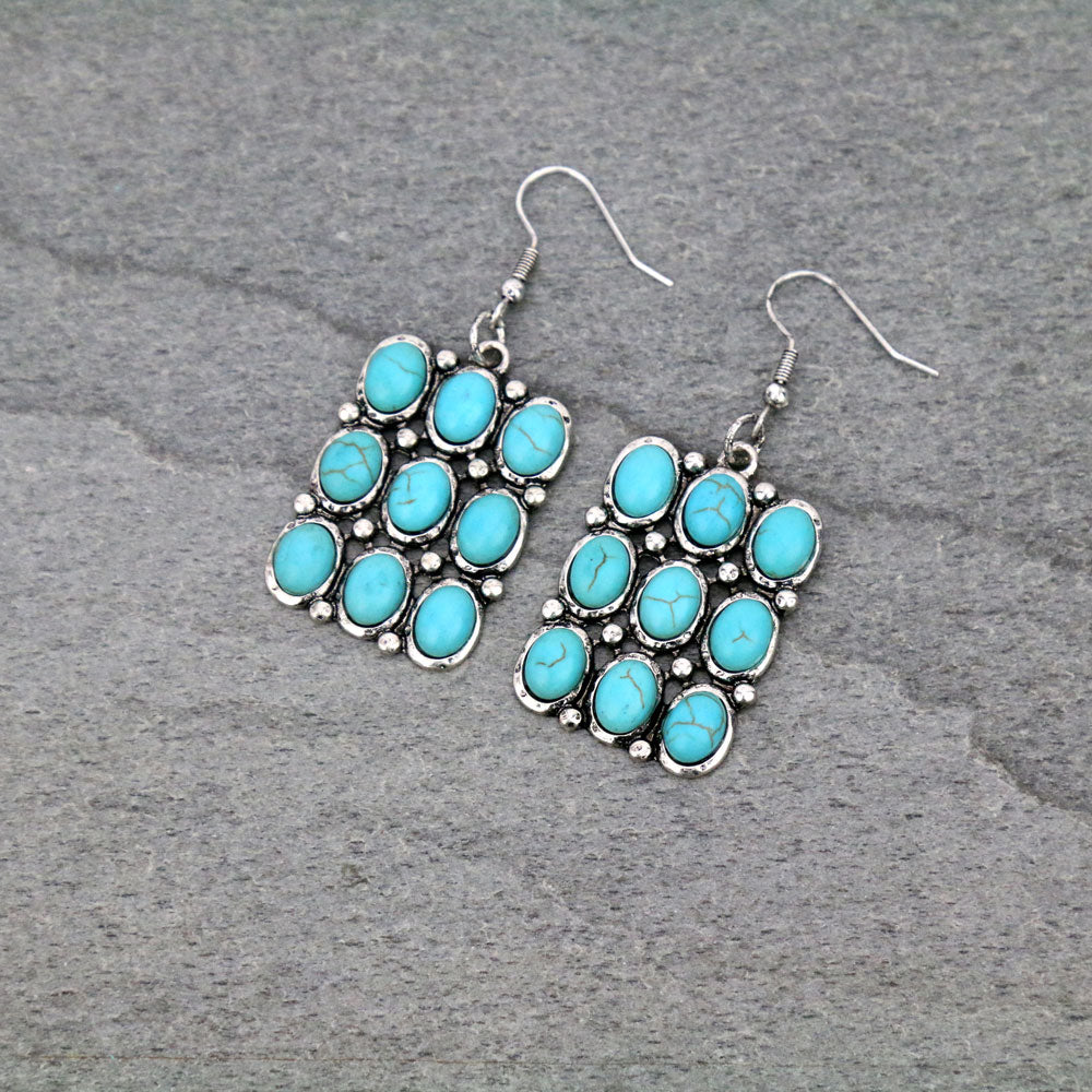 Pebbles Stacked Stone Hook Earrings