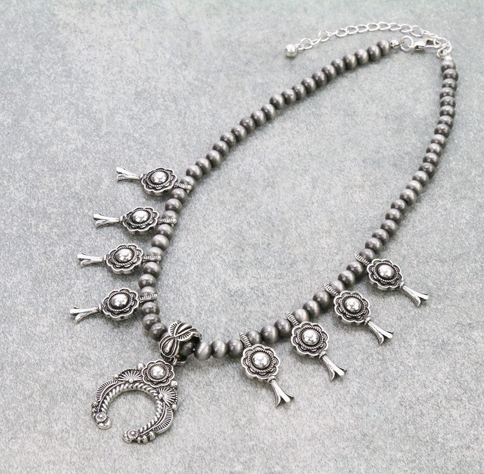 Diaz Silver Squash Blossom Necklace