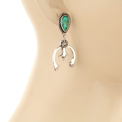 Naja Earring with Turquoise Stone Post Earrings
