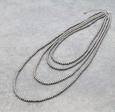 Pineview 4 Strand Layered Navajo Necklace - 26"