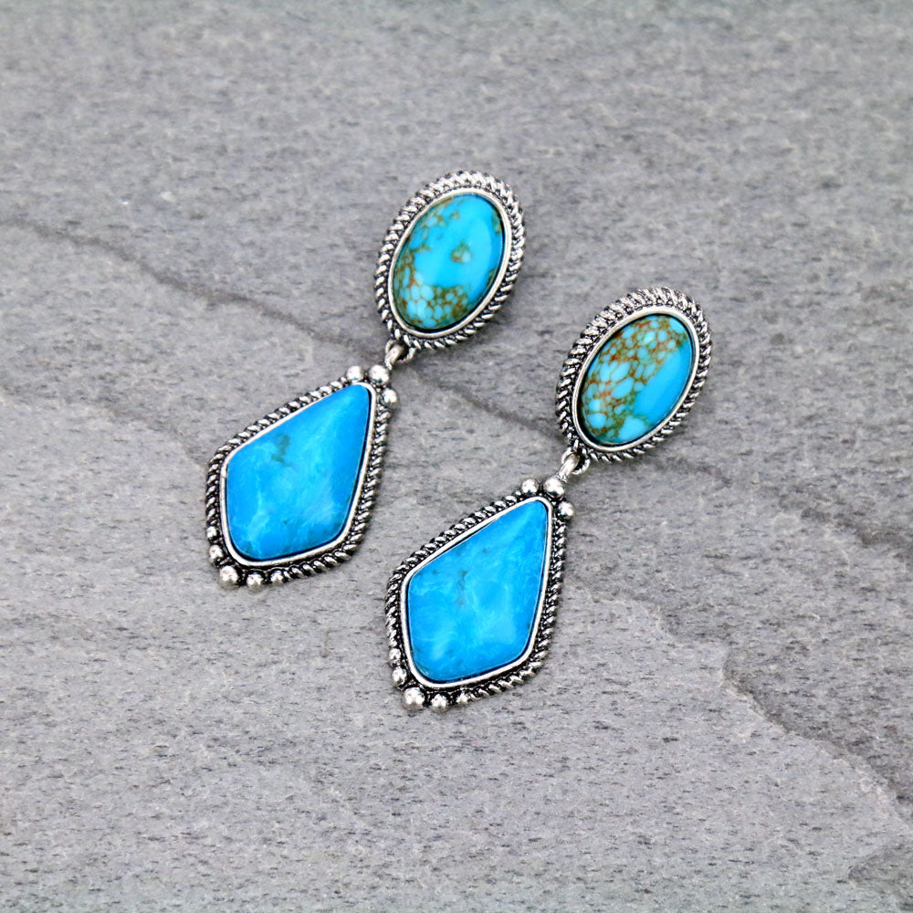 Fashion Turquoise Post Earrings
