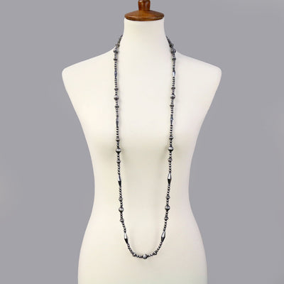Fashion Navajo Pearls & Bead Necklace - 48"