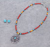Hoover Seed Bead Choker With Stone Concho Pendant