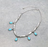 Wynnefield Silver Cylinder Bead Necklace With Stone Accents
