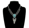Primrose Triple Feather Fashion Navajo Necklace