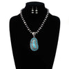 Vera Abstract Fashion Turquoise Cluster Navajo Necklace