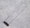 Lola Oval Stone Pendant Necklace - Black