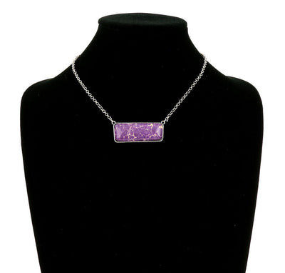 Barrett Bar Necklace - Purple