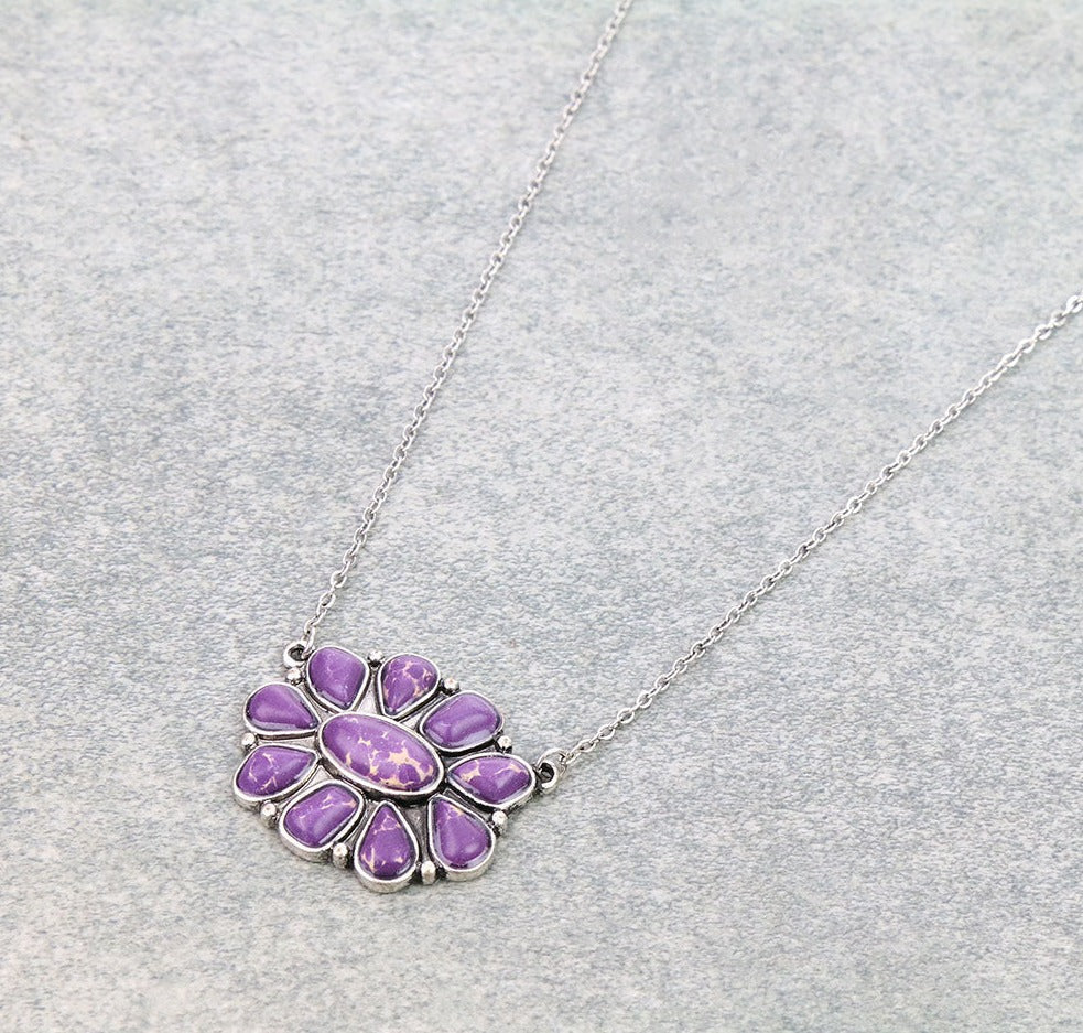 Stern Fashion Link Chain Necklace With Cluster Pendant